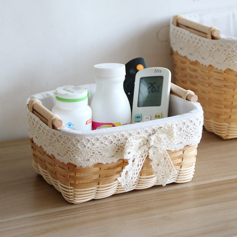 藤编织小号零食化妆品竹编收纳筐