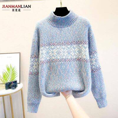 不2起球毛衣女款0糯25新款冬季软慵懒风宽JML21102松加针织爆款厚