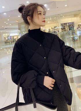 2025新款爆款小个子秋冬季厚短款棉衣棉11-19C14外套服早菱格夹加