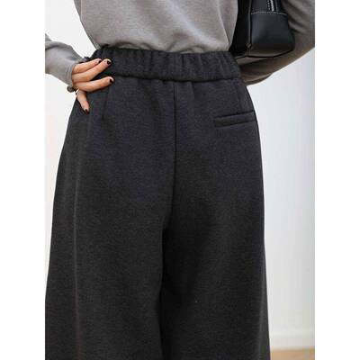 三 木FHI社韩系加绒毛休闲女冬装新品加厚罗卜裤百搭裤裤子呢冬季