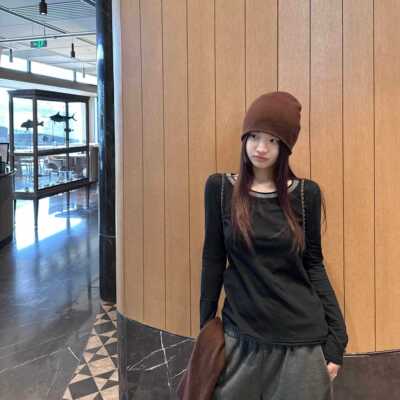 范吸KWJ吸//棉松T2.0女装冬季2025新款打底衫上衣白弛色长全袖T恤