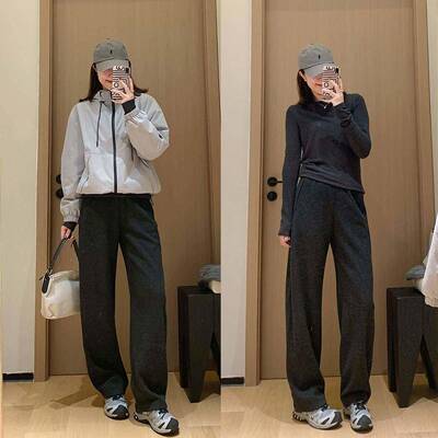 大叮自制绵绵裤！6SZHg真丝羊绒软糯香蕉裤秋冬保慵懒宽松休40闲