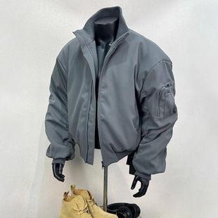 美式短款飞行夹克棉服男款冬季高级感痞帅bomber廓形工装教练