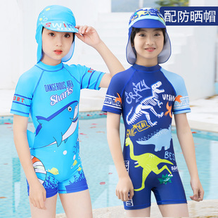 海边防晒速干温泉男童游泳衣中小童泳装 新款 宝宝分体儿童短袖