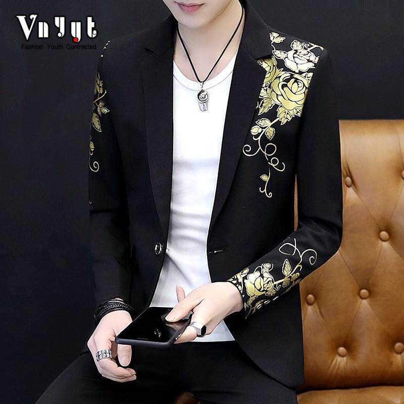 男士韩版修身西服男春秋薄款上衣个性司仪小西装帅气休闲单西外套