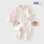 新生婴儿衣服春秋季 无骨哈衣爬服 男女初生宝宝连体衣A类纯棉长袖