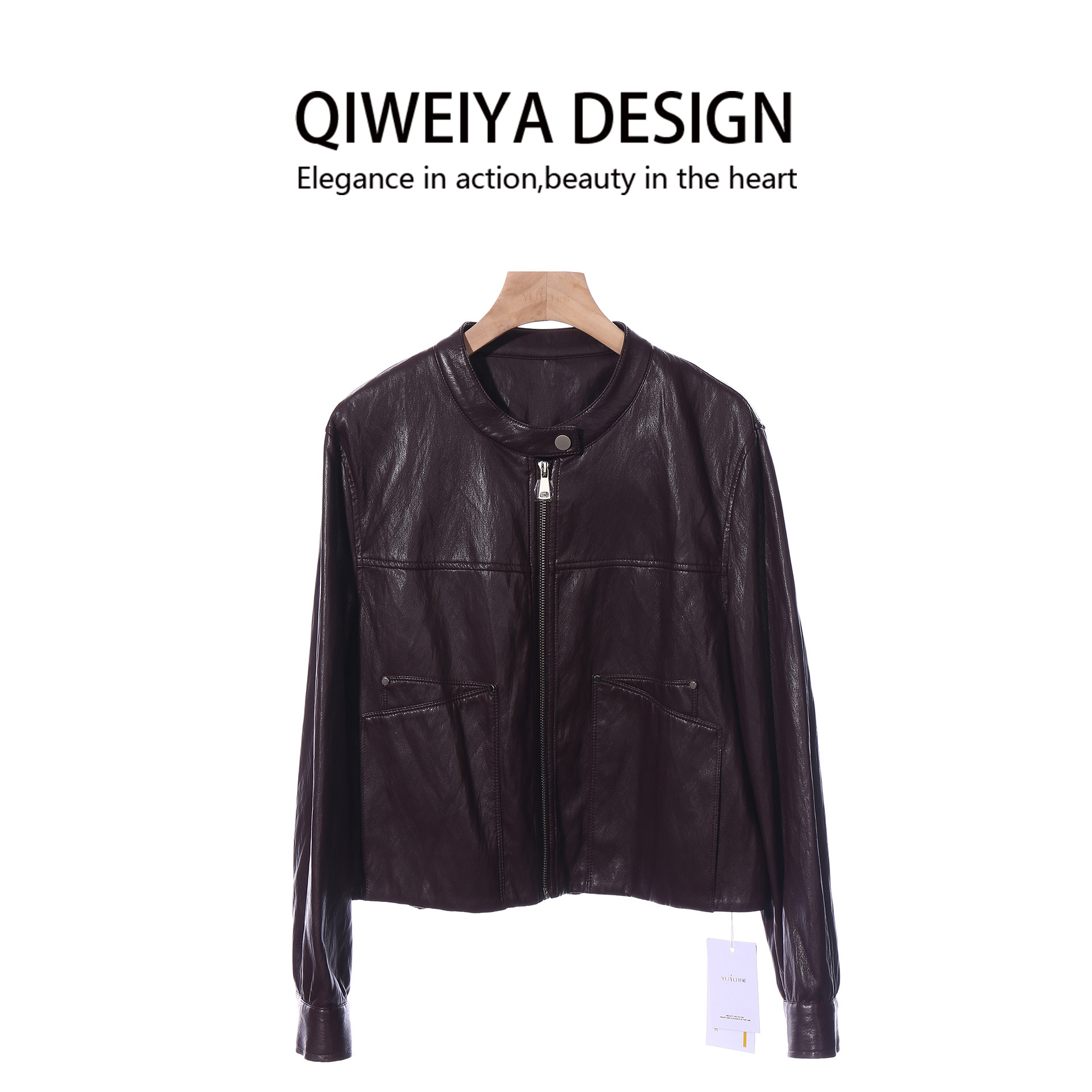 G26AP861春装2026女新款时尚休闲宽松夹克减龄百搭PU皮衣短款外套