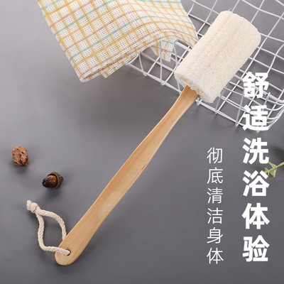 木柄丝瓜络沐浴刷按摩搓背刷子浴室用品搓澡巾丝瓜瓤洗澡刷工厂