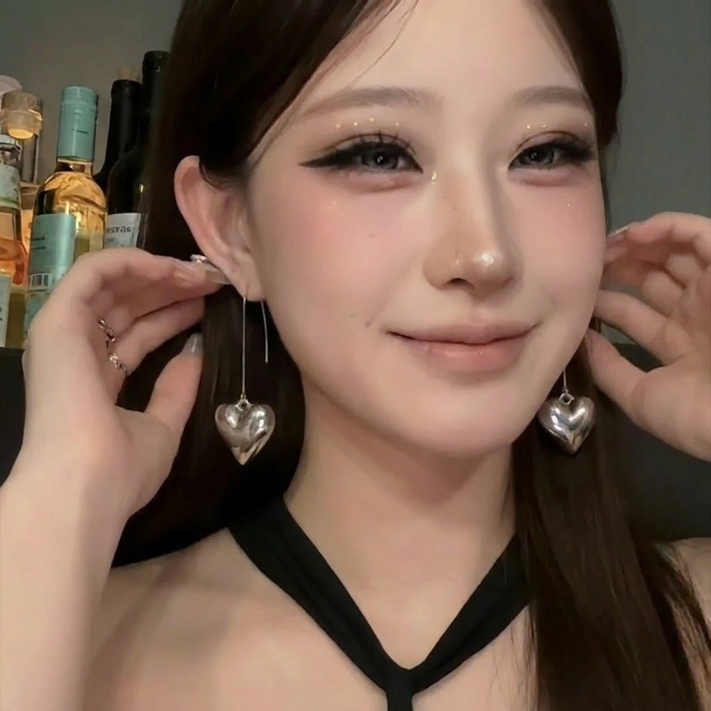 【银心长坠】银色爱心耳环2026新款爆款高级感轻奢宴会礼服配饰女