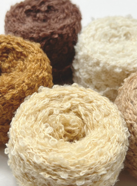 【大圈圈毛线】人偶玩偶头发特色毛绒毛线团钩针 D I Y手工材料