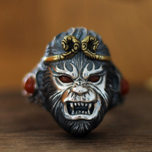 齐天大圣戒指男士戒指纯银潮男个性斗战胜佛戒指大圣归来紧箍咒