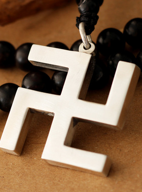 卍万字符男款纯银吊坠