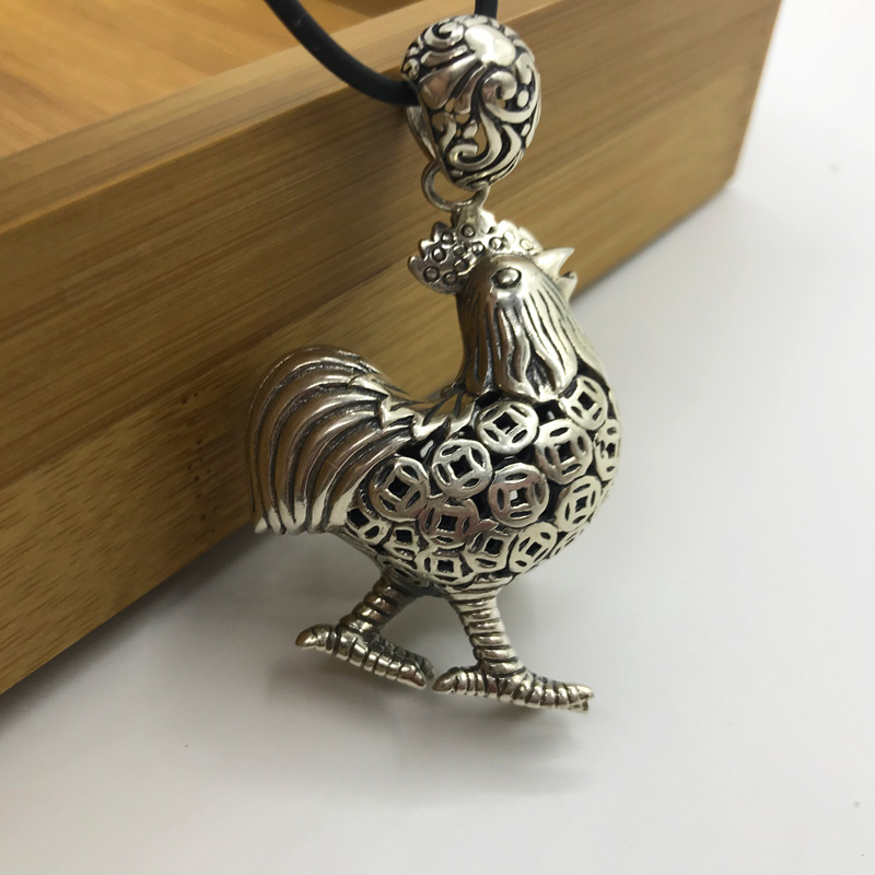 鸡纯银吊坠男女款复古民族风