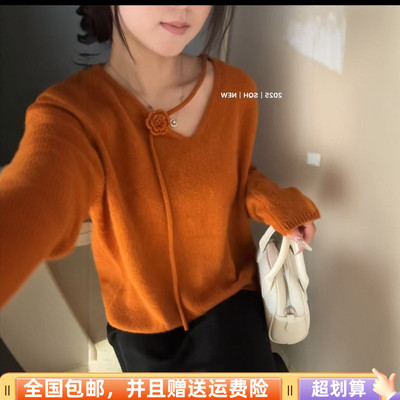 2025年冬季挂脖宽松显瘦长袖套头