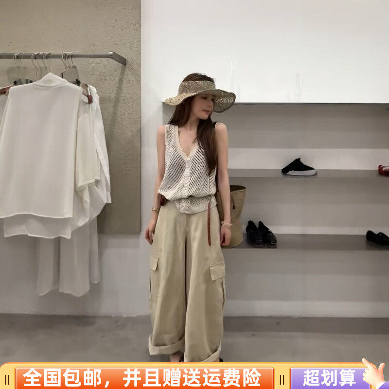 2026夏季新品韩版宽松显瘦冰丝针织开衫马甲外套时尚镂空减龄女潮