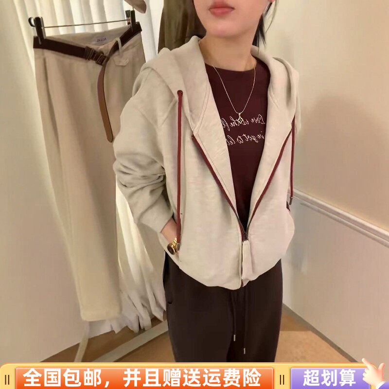 秋季韩版宽松显瘦连帽拉链卫衣女