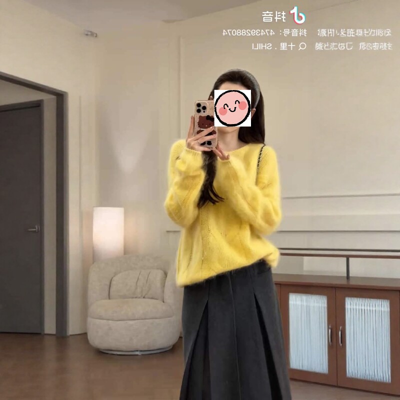秋季宽松显瘦慵懒麻花套头毛衣女