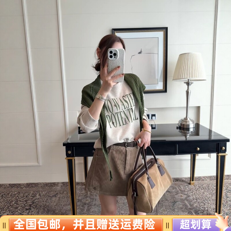 秋季韩版宽松显瘦字母披肩卫衣女