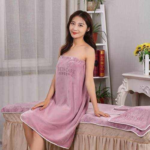 浴裙美容院专用可定制浴袍式浴巾