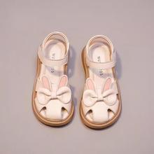 女童凉鞋2025新款夏季软底真皮儿童包头凉鞋休闲小女孩公主风凉鞋
