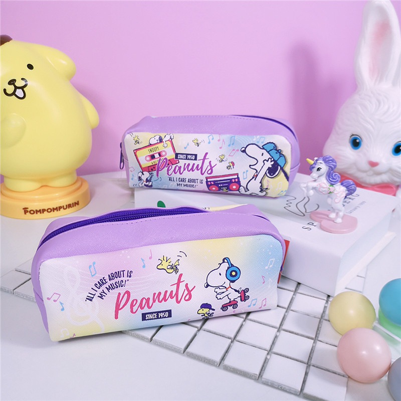 可爱日单史努比SNOOPY 化妆包PU复合皮笔袋文具袋铅笔盒