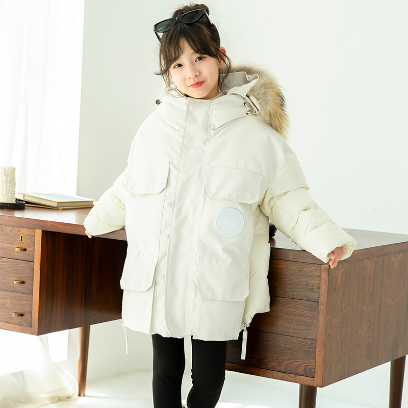 （特价清仓）90白鸭绒儿童三合一冲锋衣羽绒服中长款三防男童女童