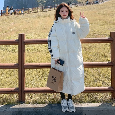 羽绒服女冬季2025新款情侣韩系学院风中长款羽绒棉服加厚保暖外套