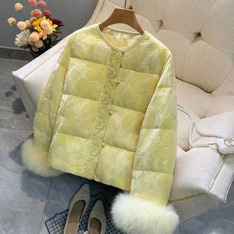 2026新款新中式国风人丝提花重工刺绣轻奢短款棉衣复古棉服外套
