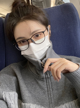 超轻钛黑色眼镜近视女可配度数网红款素颜显瘦ins风韩版潮眼睛架