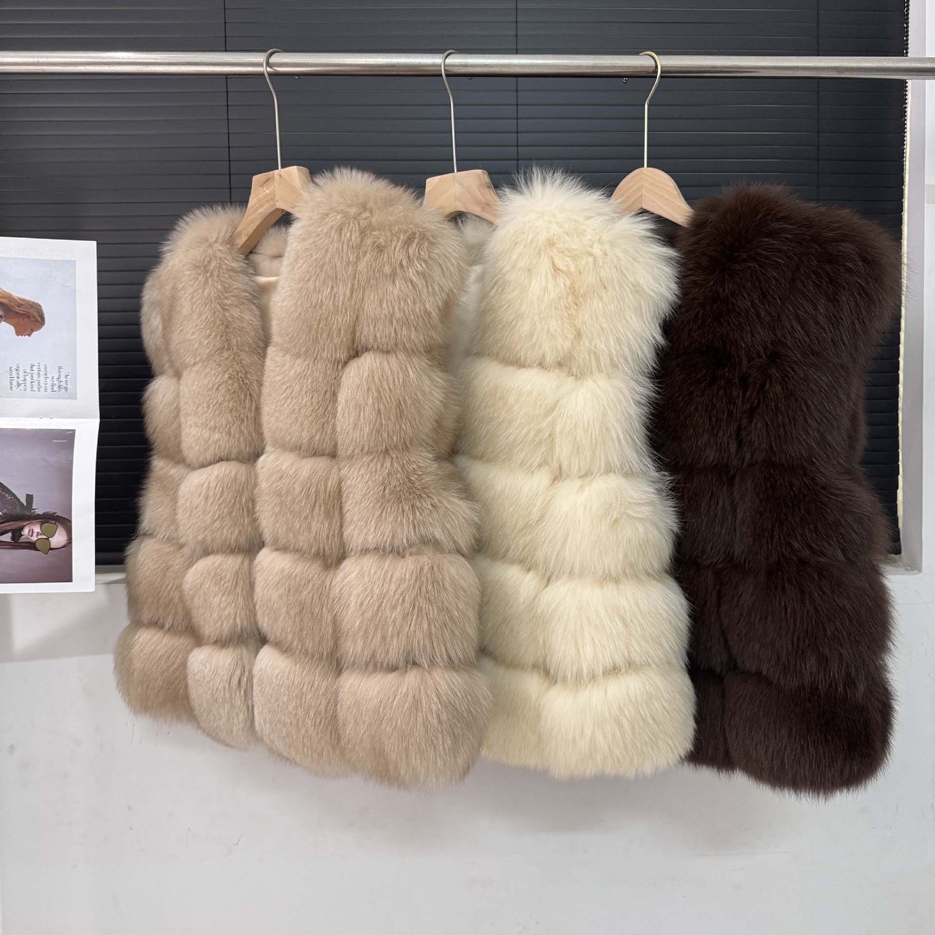 实拍新款皮草整皮狐狸毛马甲中长款女士外套进口芬兰狐狸毛真毛