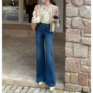 推荐 宽松不贴腿直筒微喇裤 版 四面弹牛仔裤 550 型巨好 自留款