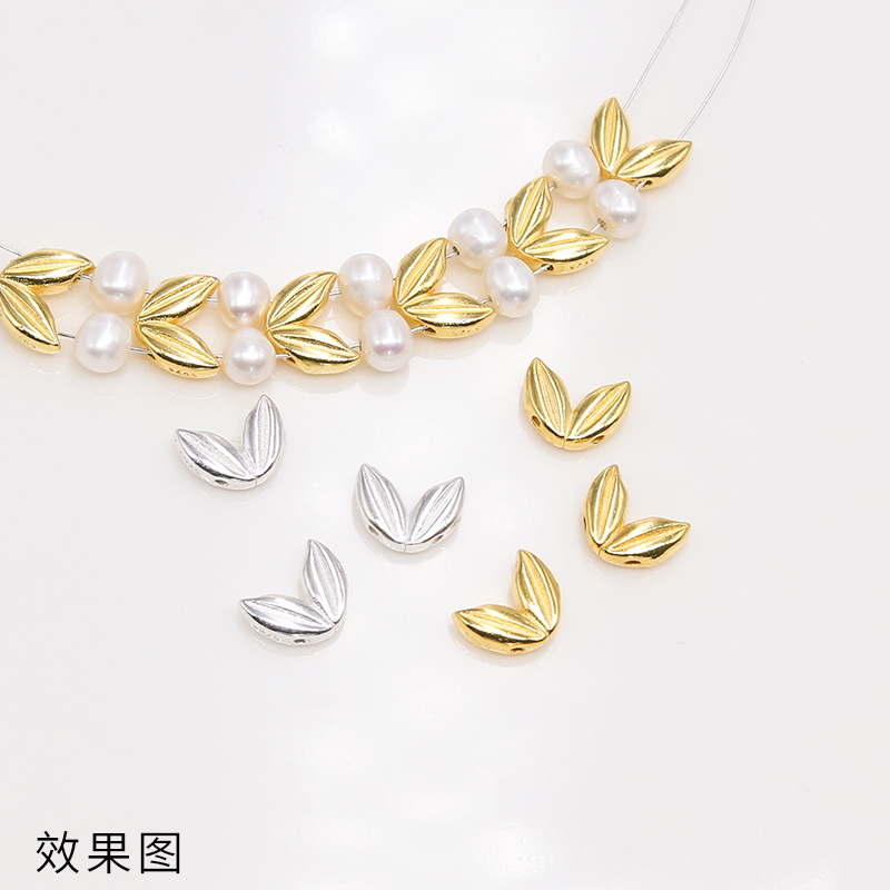 S925纯银流苏坠子大麦编织挂坠