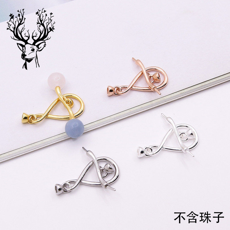 S925纯银珍珠搭扣蝴蝶结OT扣子DIY手工串珠高级扣手链项链八字扣