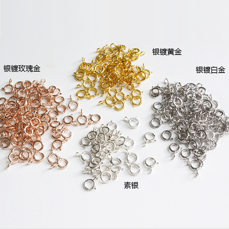 实用弹簧扣素银s925qqdiy配件