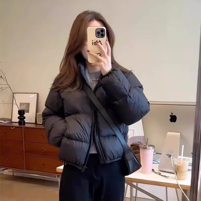 短款立领羽绒棉服肯豆风