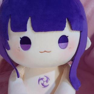 原创原神同人动漫周边雷电将军属性40cm棉花娃娃可爱毛绒玩偶公仔