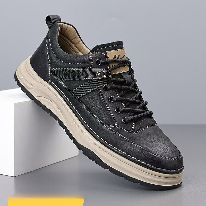 回力男鞋前系带皮面秋季时尚拼色防滑大底男士时尚款潮流板鞋2599