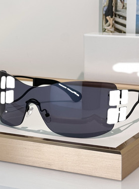 欧美无框显瘦宽腿遮阳方形护目镜