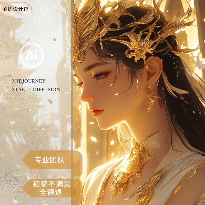 AI绘画midjourney代生图海报商业插画logo头像ip形象定制sd高级感