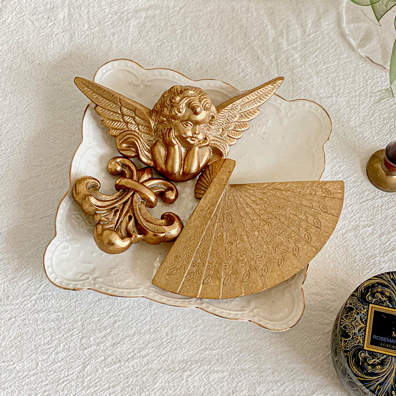 珍珠链条加装复古风天使中古壁饰