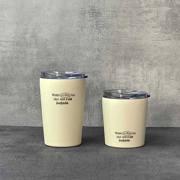 不锈钢直营双层8oz杯牛奶杯奶白韩式厂家304咖啡杯360ml随手保温