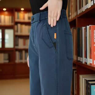 休闲裤 长裤 子春秋2026新款 中年男款 子 宽松直筒长裤 高端莱赛尔男士