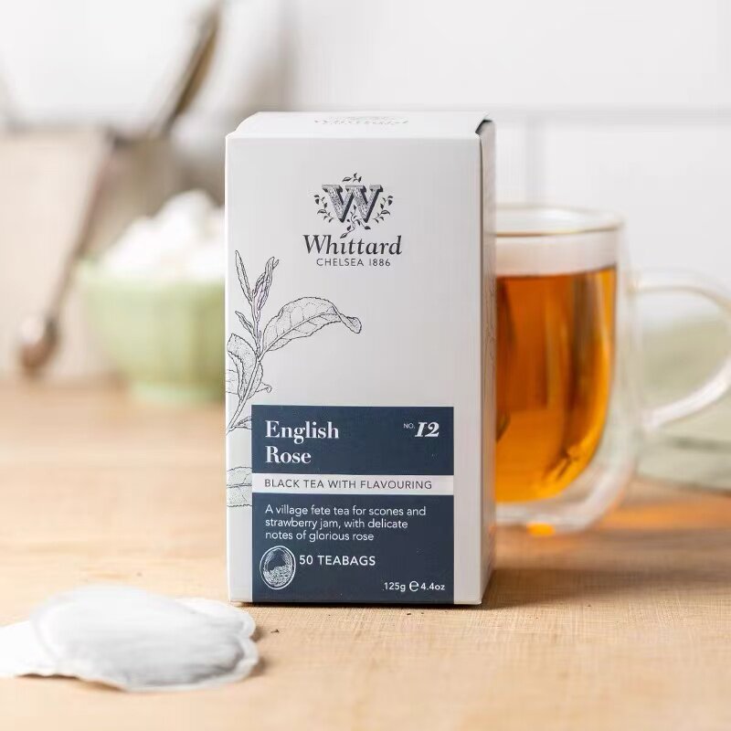 英国Whittard英式玫瑰红茶叶50片独立装袋泡茶下午茶女生茶花茶包