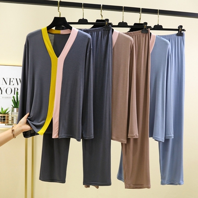 女士莫代尔两件套睡衣家居服