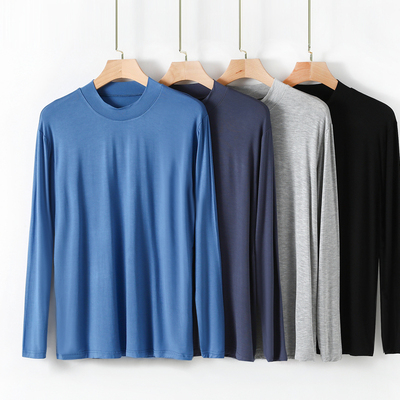 简约莫代尔男士半高领打底衫