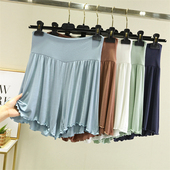 裙裤 外穿高腰收腹宽松短裤 木耳边薄款 睡裤 女夏季 莫代尔家居休闲裤