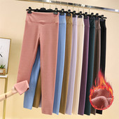 纯棉秋裤 女秋冬德绒贴身无痕打底裤 高腰内穿加绒加厚保暖紧身长裤