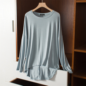 百搭体恤衫 2025秋季 打底衫 宽松春秋上衣大码 莫代尔长袖 T恤女薄款
