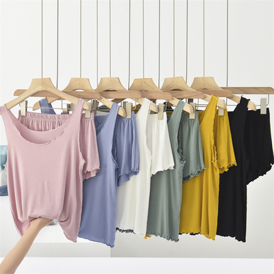 莫代尔木耳边可外穿家居服套装