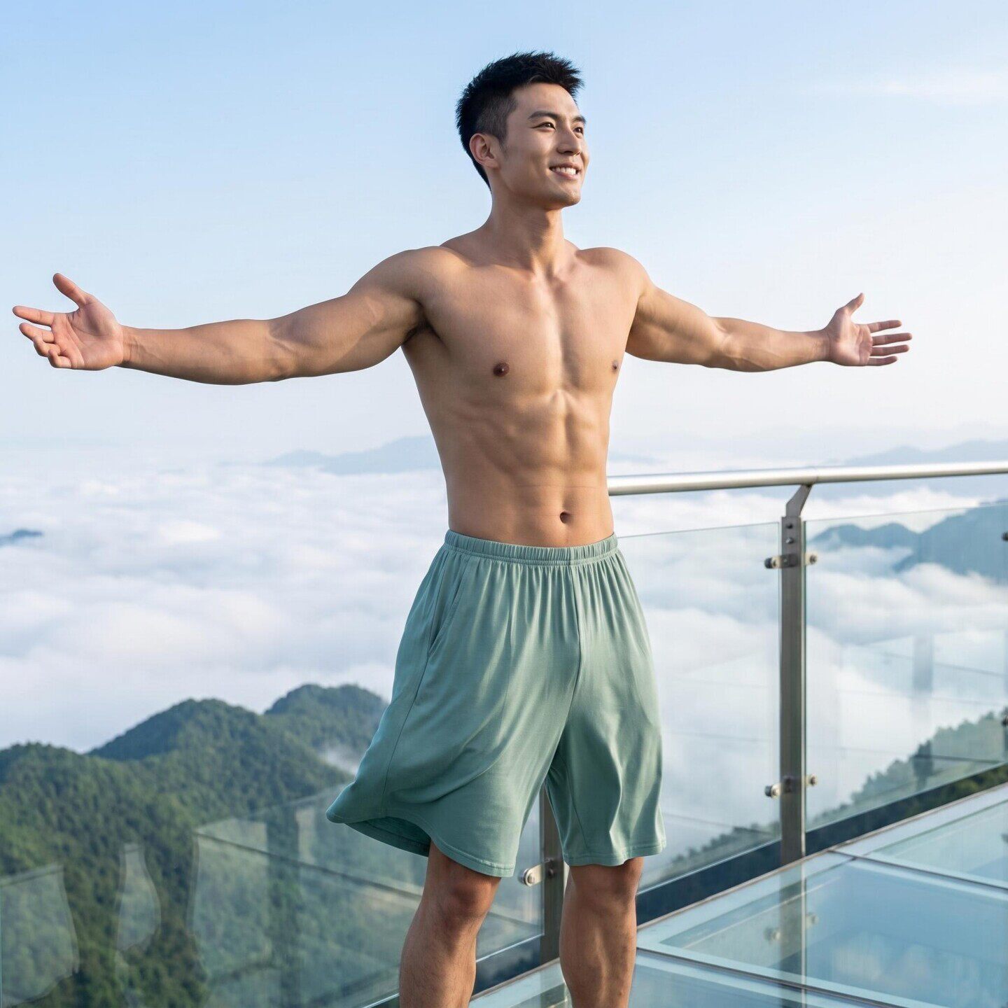 凉感莫代尔男士短裤夏季宽松薄款五分裤睡裤外穿松紧腰运动休闲裤
